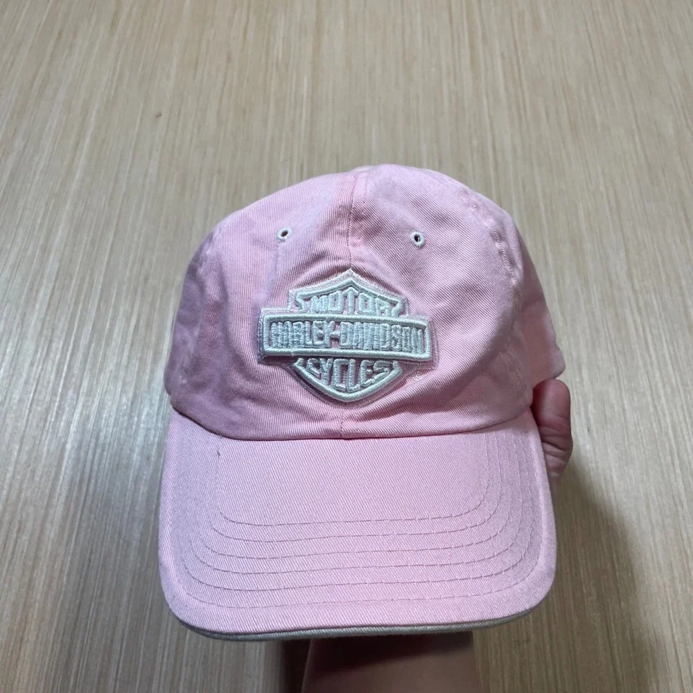 Harley Davidson Baseball Cap Women Pink Embroidered Logo Adjustable Strapback